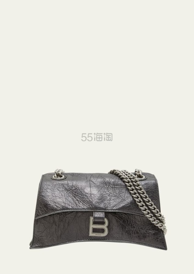 Balenciaga Crush 小号褶皱链条单肩包