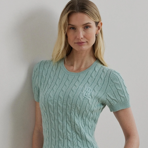 Nordstrom：Ralph Lauren 老钱风质感服饰再降 Polo 绞花半袖毛衣仅$75