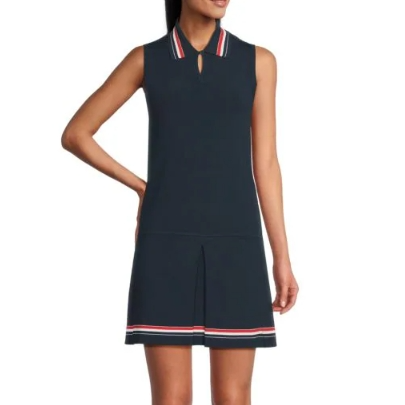 Thom Browne 条纹领无袖低腰迷你连衣裙