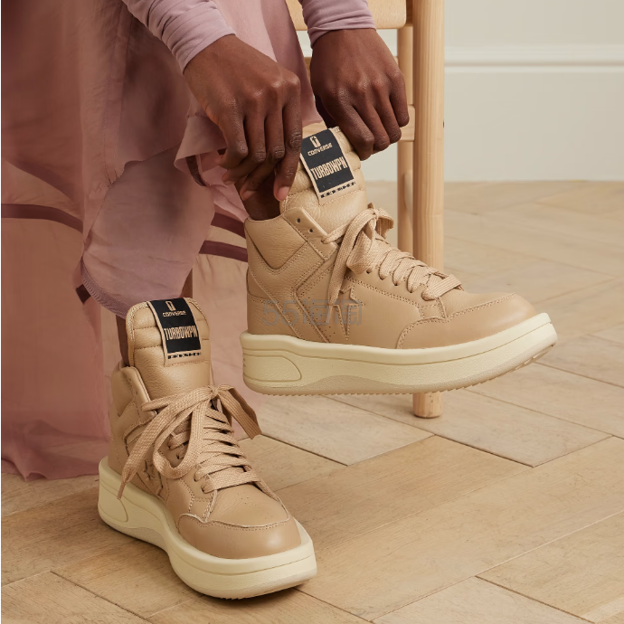 RICK OWENS + Converse Turbowpn 皮革高帮运动鞋