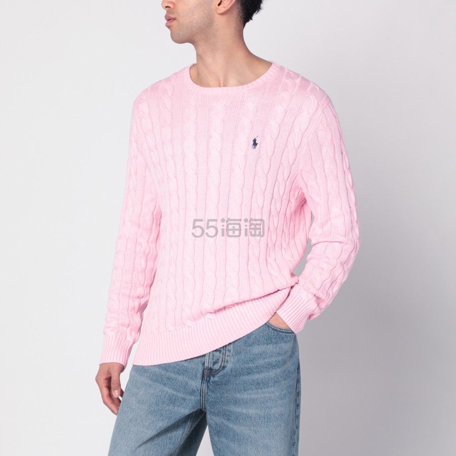 Polo Ralph Lauren 拉夫劳伦绞花毛衣 粉色