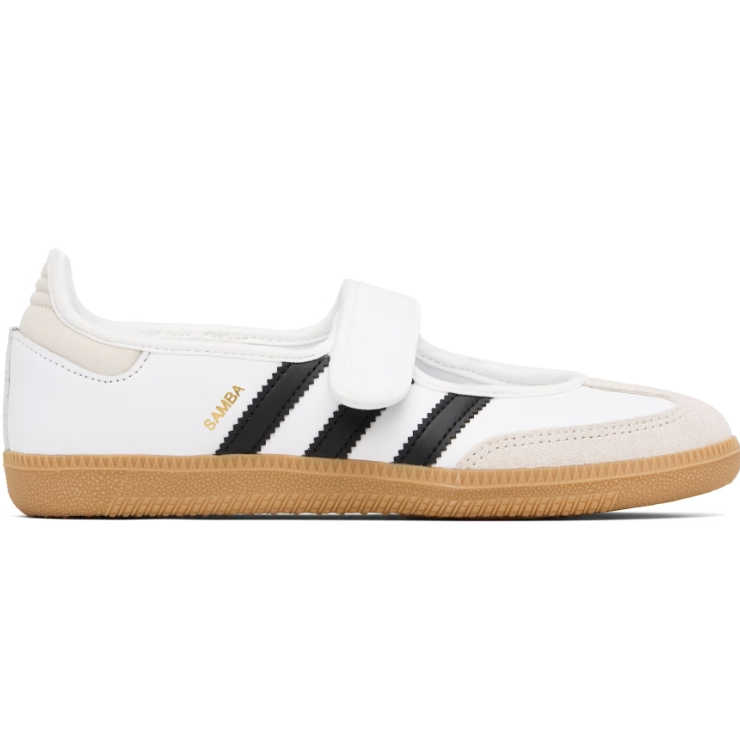 中站含税！adidas Originals 白色 Samba Jane 玛丽珍鞋