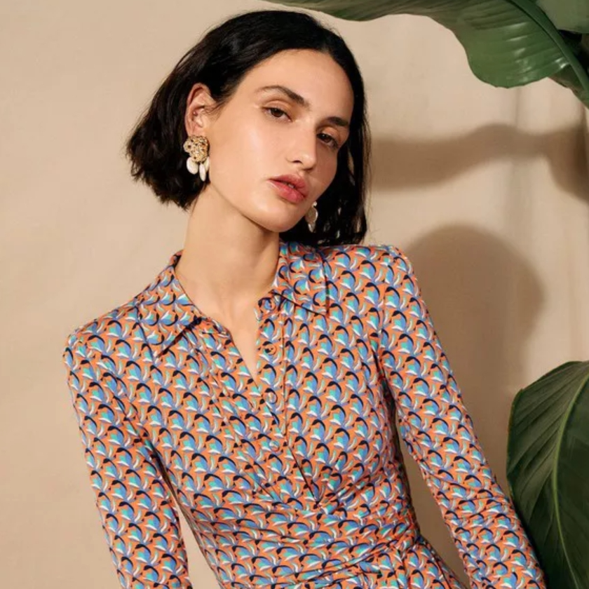 THE OUTNET 美站：DVF 美裙额外7折专场 Aurelia印花阔腿连身裤$144