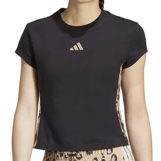 Adidas 阿迪达斯 豹纹印花正肩T恤