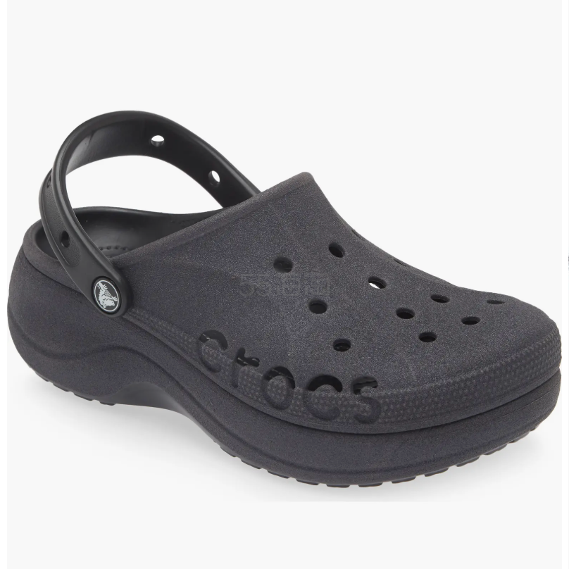 Crocs 细闪黑色 Baya 洞洞鞋
