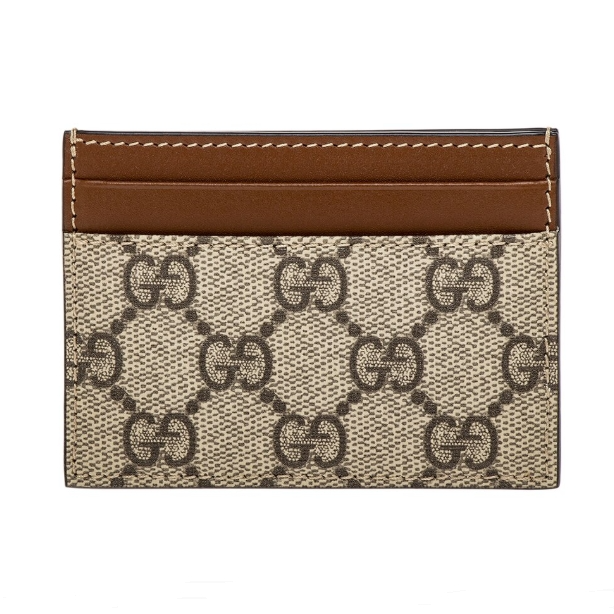 最后几个！Gucci GG Supreme 印花皮革卡包