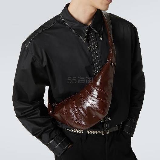 Lemaire Croissant 小号皮革酒红色牛角包