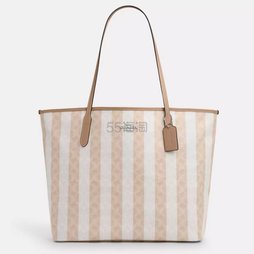 Coach 蔻驰 Large City 老花条纹托特包