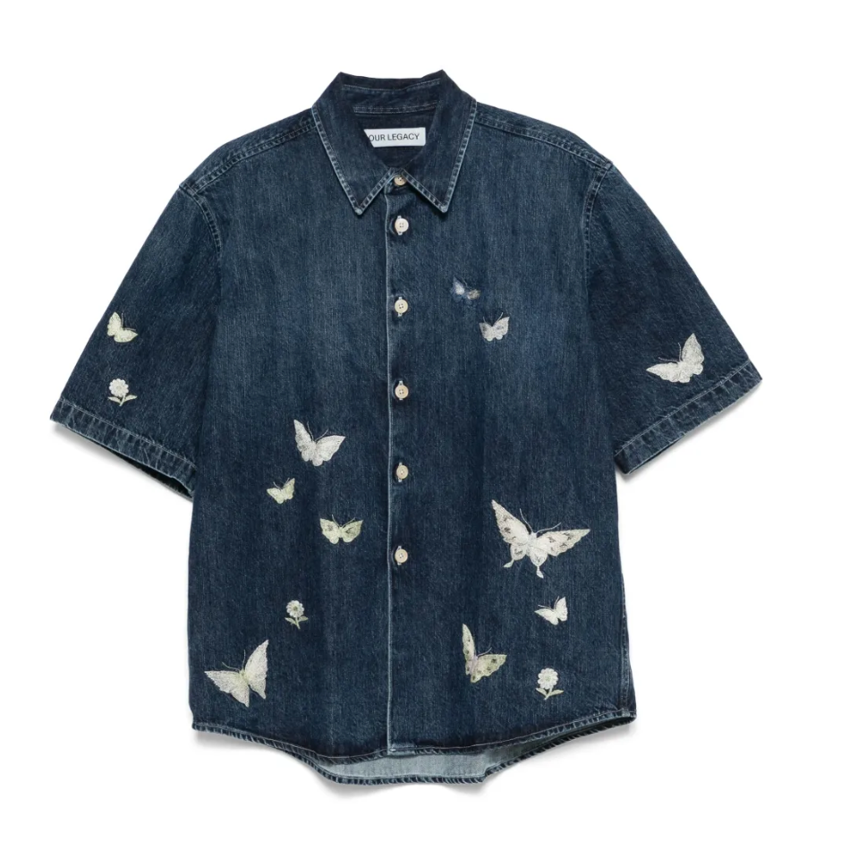 Our Legacy 蝴蝶牛仔短袖衬衫