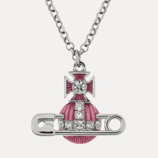 Vivienne Westwood 西太后 粉色土星别针项链