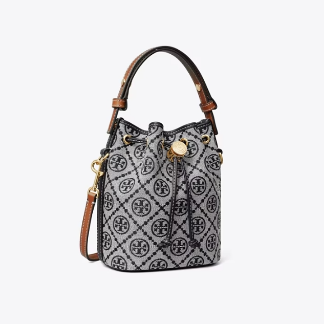 Tory burch 汤丽柏琦 新款 老花迷你水桶包