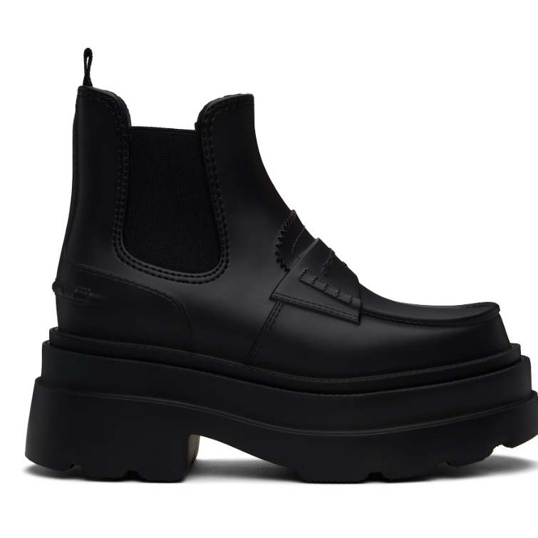 中站含税！Alexander Wang 黑色 Carter 75mm Ankle Platform 雨靴