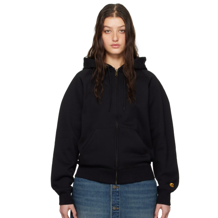 中站含税！Carhartt Work In Progress 黑色 Chase 连帽衫