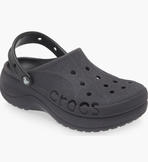 Crocs  Baya 亮片厚底洞洞鞋