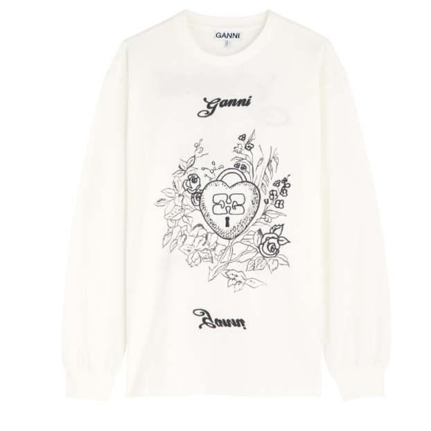 GANNI 印花圆领卫衣