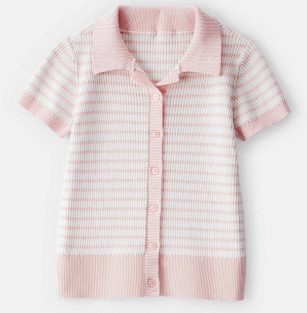 Carter's 粉色条纹针织开衫