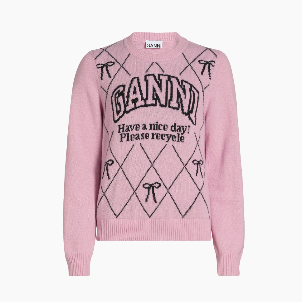 Ganni 粉色毛衣