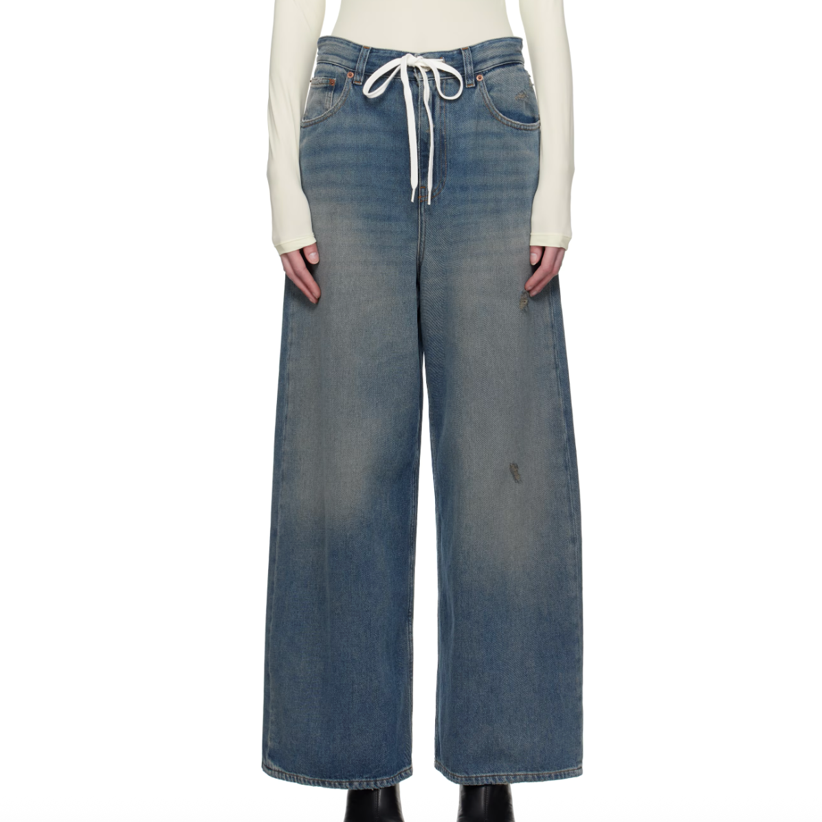 Jennie同款！MM6 Maison Margiela 系带牛仔裤