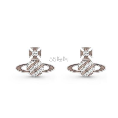 Vivienne Westwood Assita 银色方晶锆石耳钉