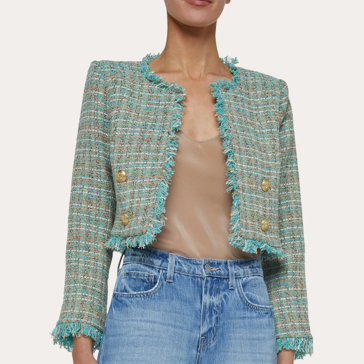 L'AGENCE Clydie 无领短款西装外套