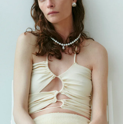 Completedworks 18K镀金纯银淡水珍珠项链