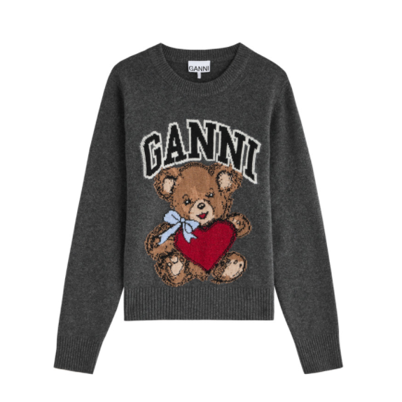 GANNI 小熊印花毛衣