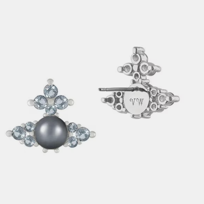 VIVIENNE WESTWOOD 西太后灰珍珠耳钉