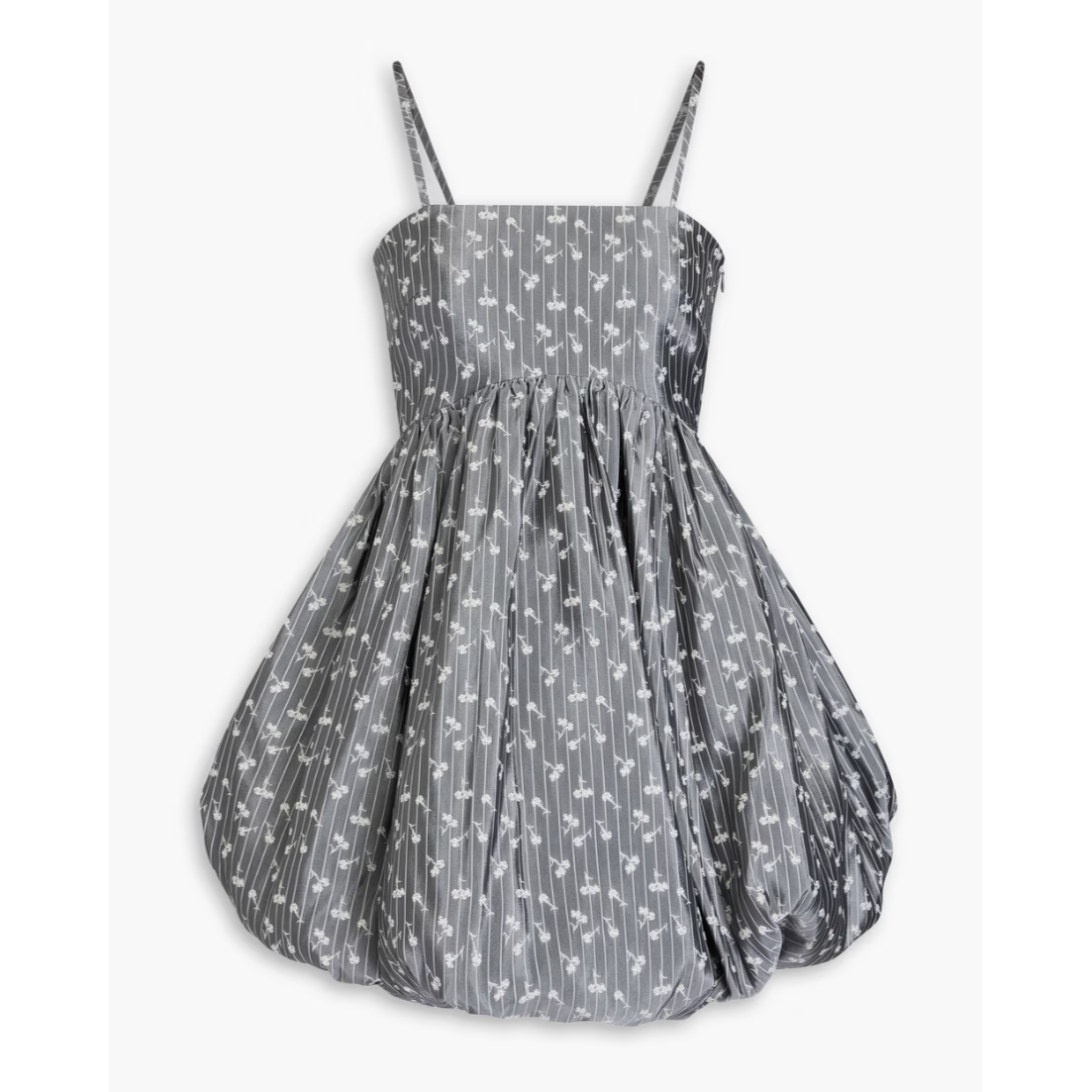 杨超越同款！Ganni 灰色碎花花苞吊带裙