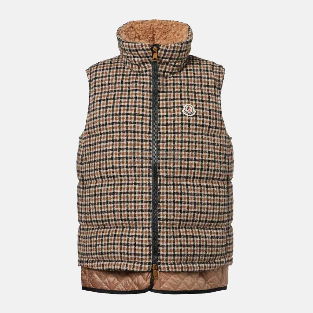 上新 MONCLER Touvet 格纹立领羽绒马甲