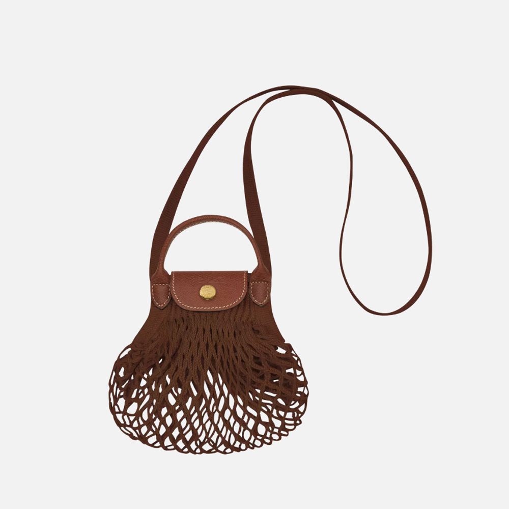 Longchamp Le Pliage Filet XS 可可色针织网兜包
