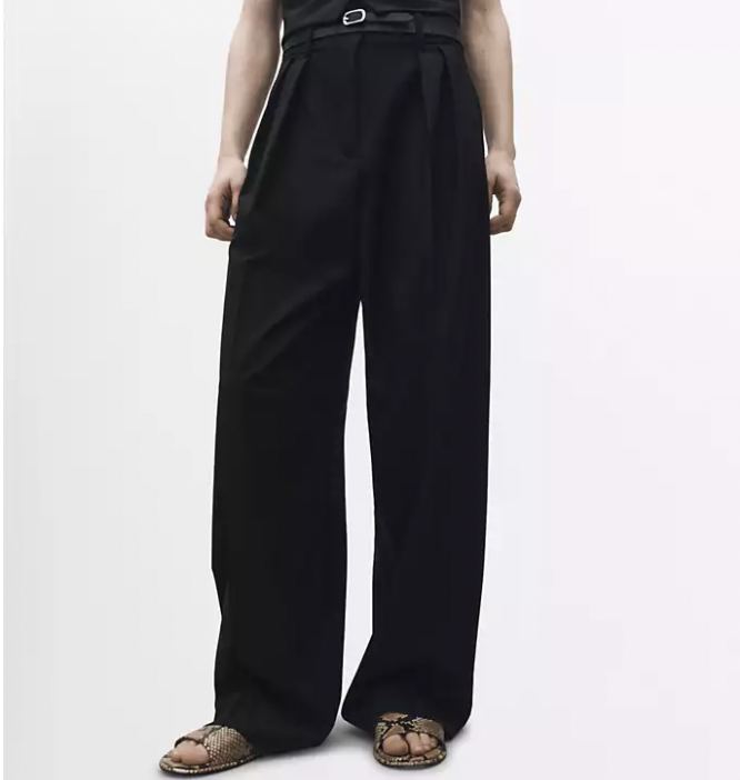 Mango 黑色阔腿裤