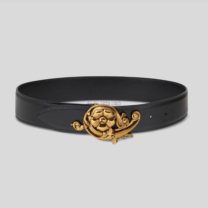 ETRO 花卉扣皮革腰带