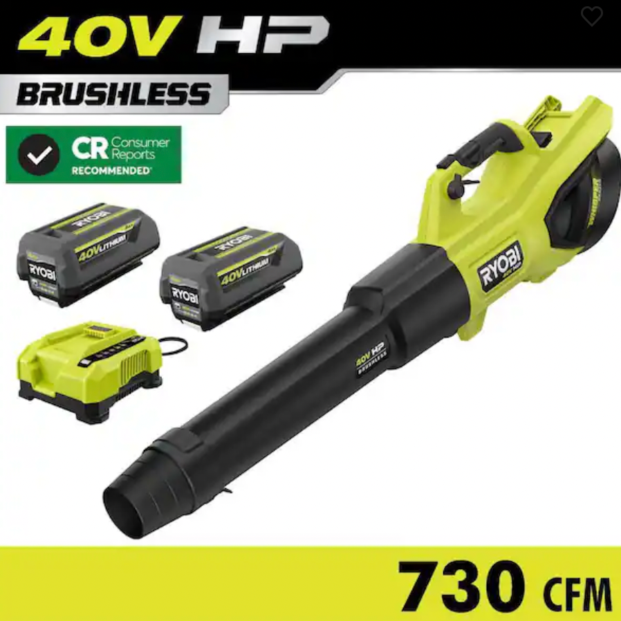 RYOBI 40V 无绳电动吹叶机组合