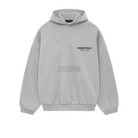 FEAR OF GOD ESSENTIALS 字母徽标灰色连帽卫衣