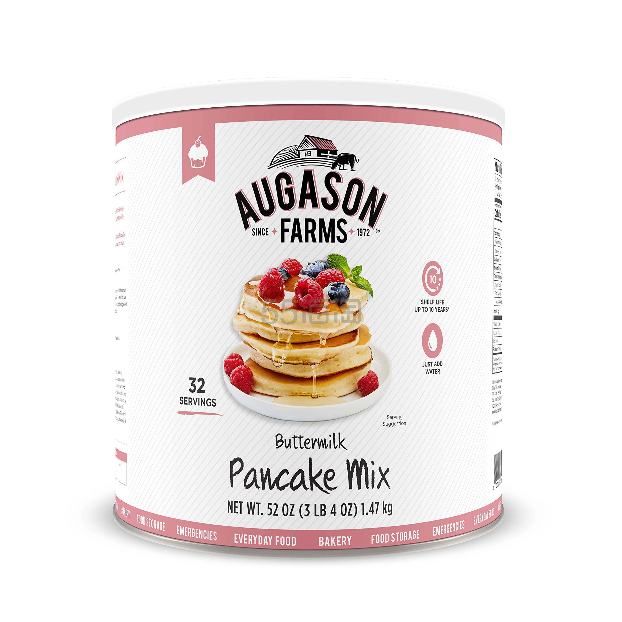 【含税直邮】Augason Farms 酪乳煎饼混合物 3 磅 4 盎司 10 号罐
