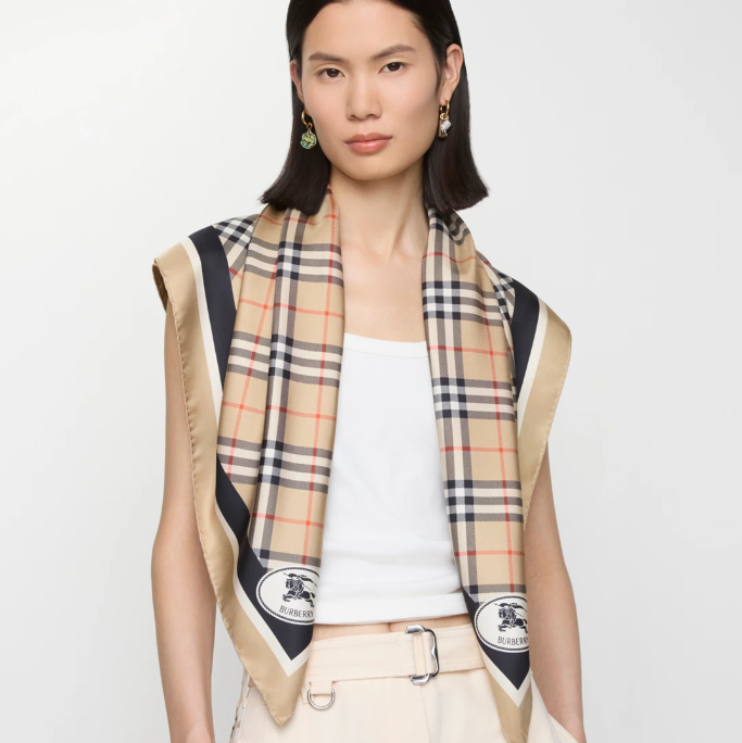 Burberry 巴宝莉 格纹真丝围巾
