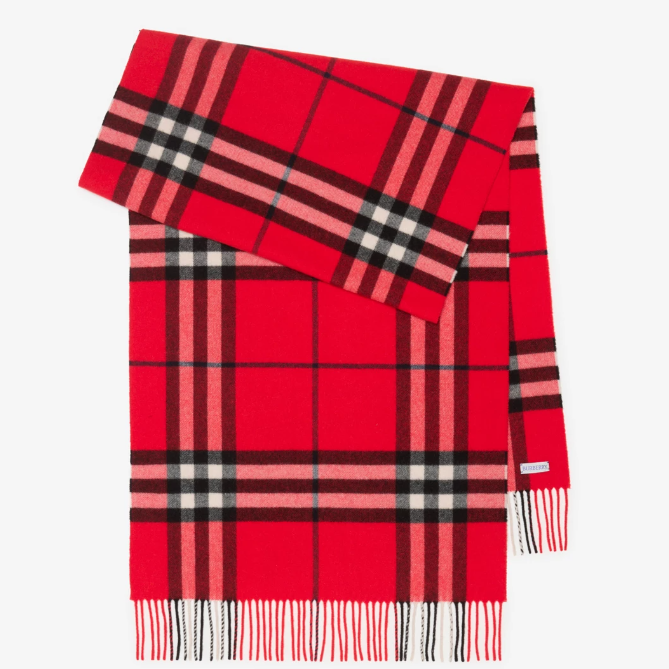 金靖同款！Burberry 巴宝莉 宽格纹羊绒围巾