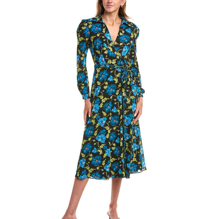 S码最后3件！DVF Phoenix  双面印花裹身连衣裙