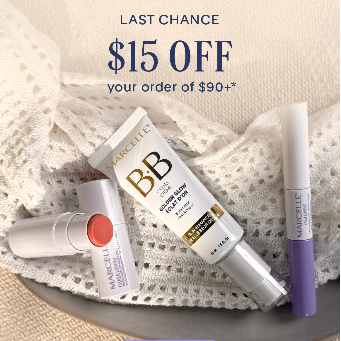 Marcelle：小众好用护肤美妆促销 满$90立减$15