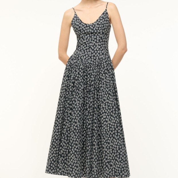 Staud 碎花吊带裙