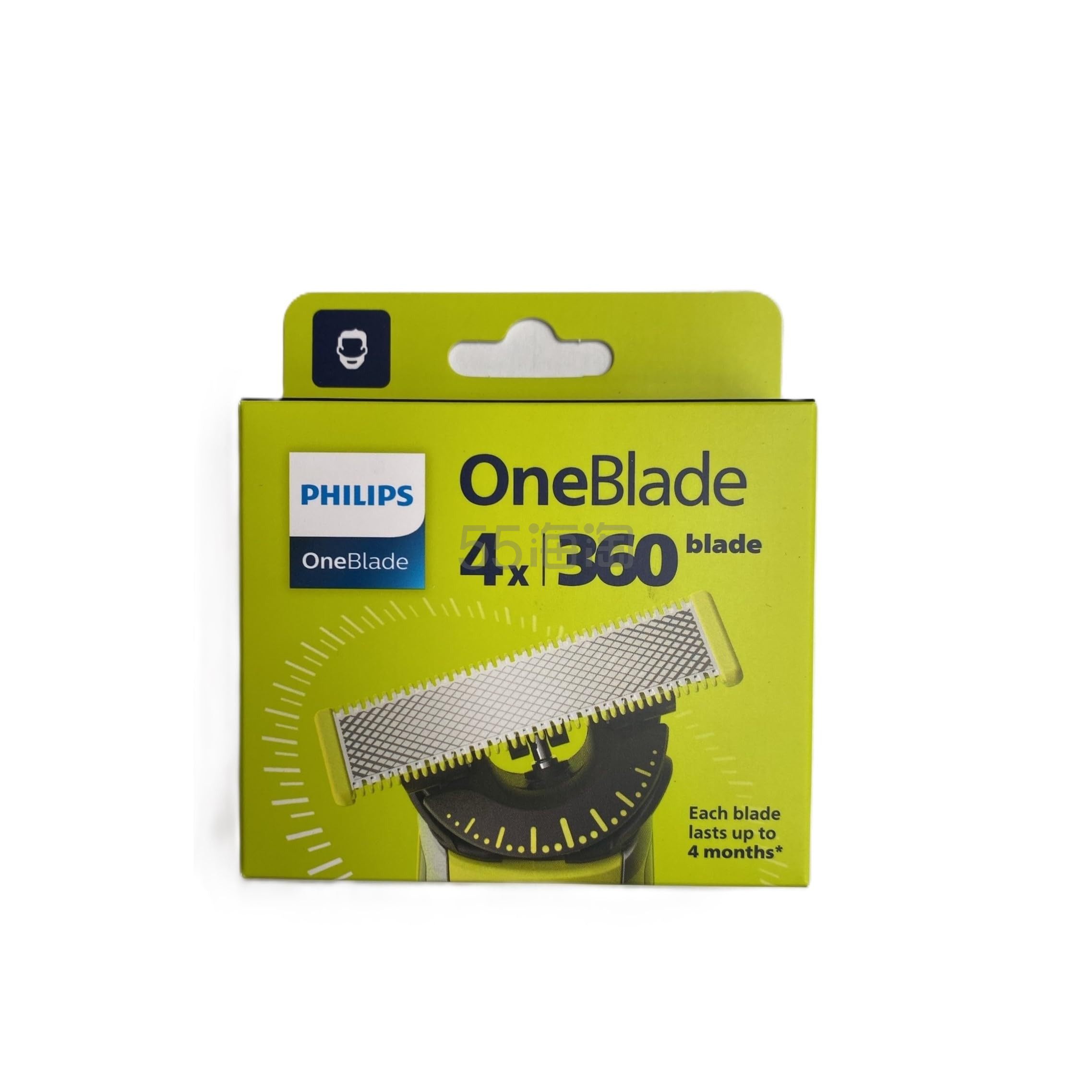 【含税直邮】Philips 飞利浦 OneBlade 360 替换刀片,4 件装,型号 QP440/50