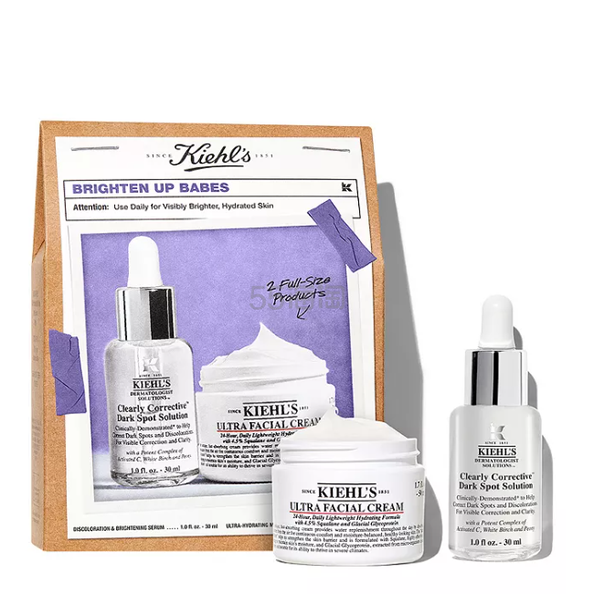 Kiehl's 科颜氏高保湿面霜+亮白精华套装