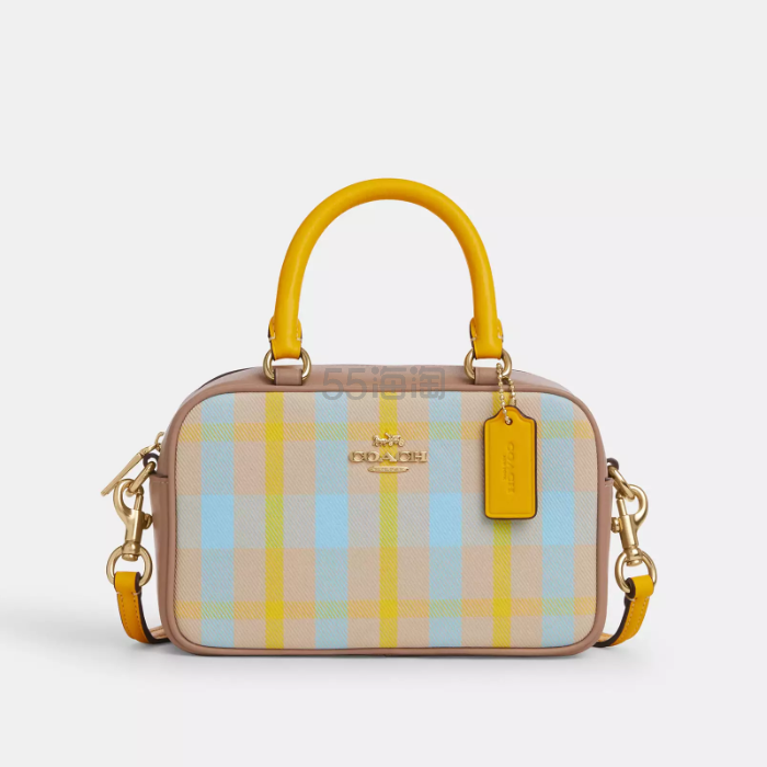 Coach 蔻驰 Satchel 格纹斜挎包