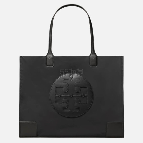 Tory Burch 汤丽柏琦 Ella 黑色尼龙托特包