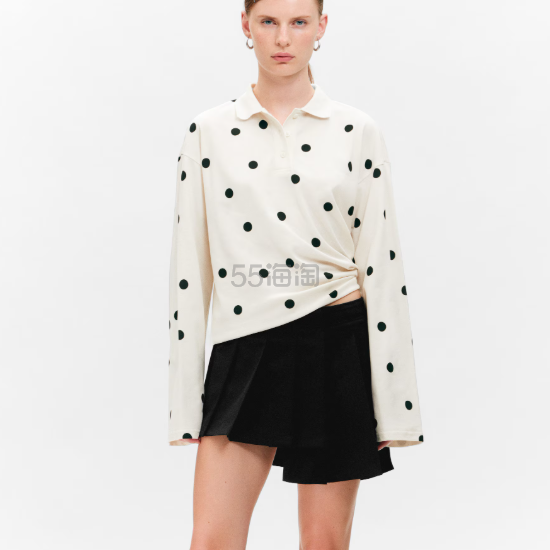 Monki 波点polo衫