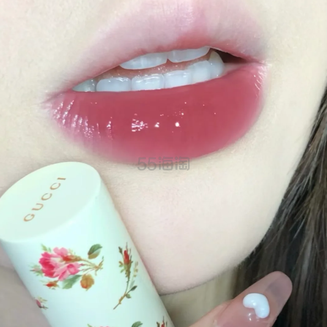 Gucci 白管碎花口红 214花蜜茶冻