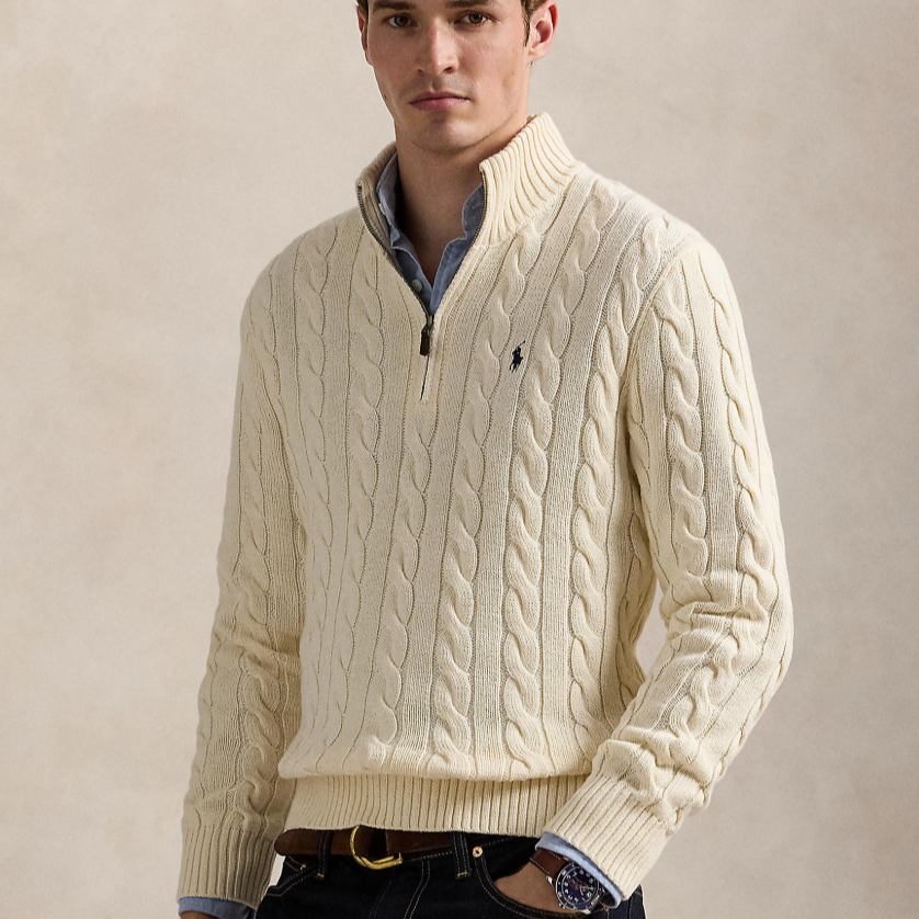 热卖！Polo Ralph Lauren 拉夫劳伦1/4绞花毛衣