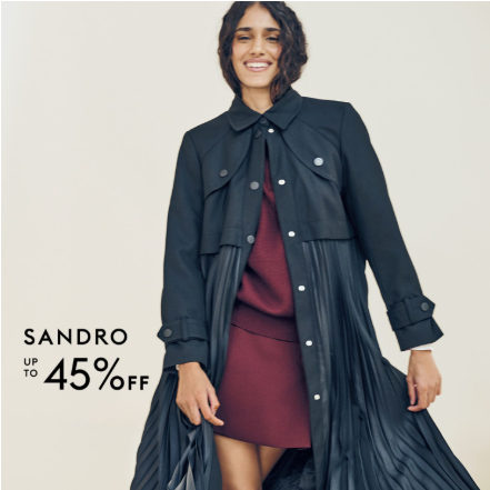 THE OUTNET 港站：Sandro 法式浪漫秋款上新 迷你半身裙HK$1,049