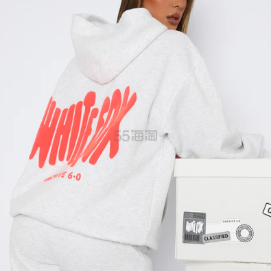 White Fox 大logo连帽卫衣