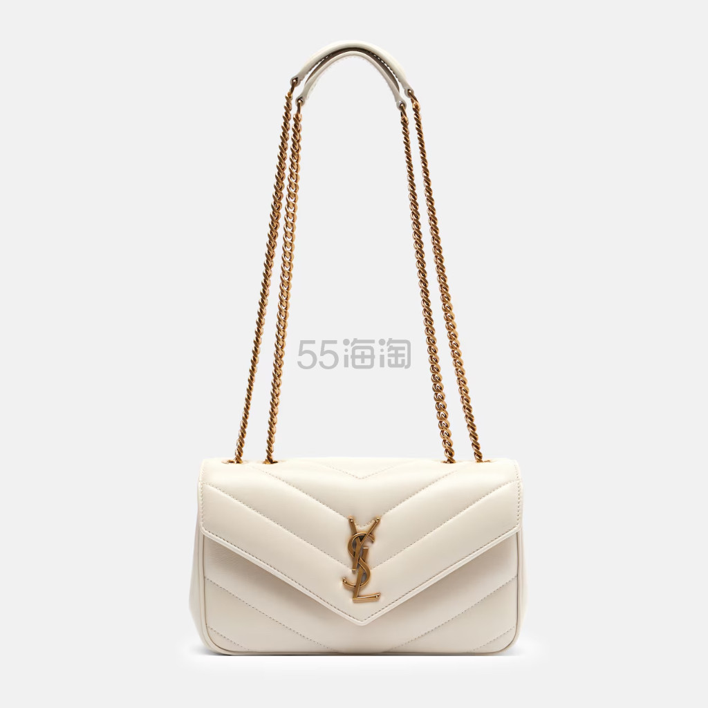 SAINT LAURENT 圣罗兰 Lou Lou 小号白色皮革单肩包